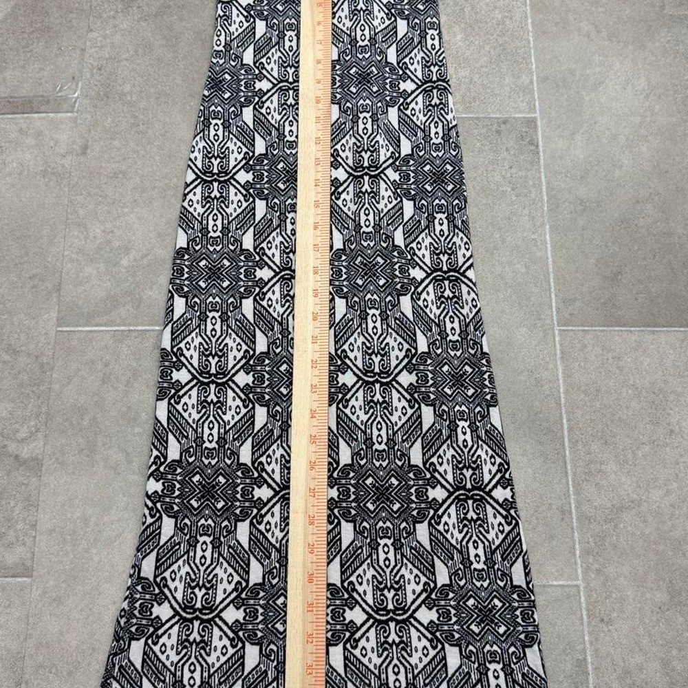 Summer Boho style black & white geometric pattern maxi dress tie back size small - Picture 3 of 7